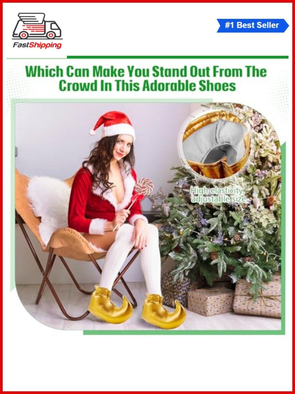 🎅 Adult Elf Costume Shoes Jester Christmas Cosplay Footwear Unisex - Picture 4 of 6